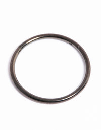 Black Coated Titanium Fine Band Hinged Clicker Ring - link has visual effect only