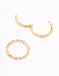 Gold Plated Plain Clicker Earrings 7mm - link has visual effect only