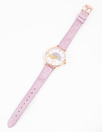 Kids Rainbow Glitter Faux Leather Watch - link has visual effect only