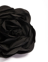 Black Fabric Plisse Flower Corsage Clip - link has visual effect only