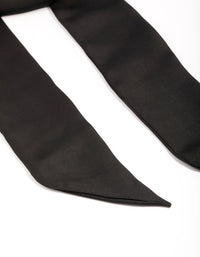 Black Fabric Rosette Long Scarf - link has visual effect only