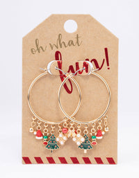 Gold Christmas Charm Hoop Earrings - link has visual effect only