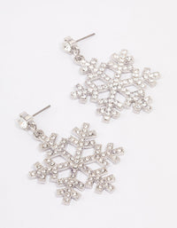 Silver Diamante Snowflake Drop Earrings - link has visual effect only
