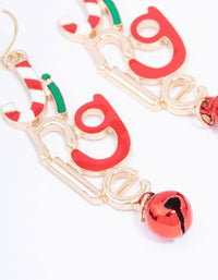 Gold Christmas Jingle Drop Earrings - link has visual effect only