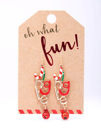 Gold Christmas Jingle Drop Earrings - link has visual effect only