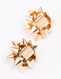 Gold Present Bow Stud Earrings - link has visual effect only