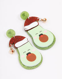 Cute Christmas Avocado Drop Earrings - link has visual effect only