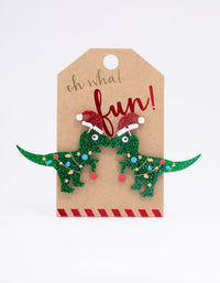 Acrylic Christmas Dinosaur Drop Earrings - link has visual effect only