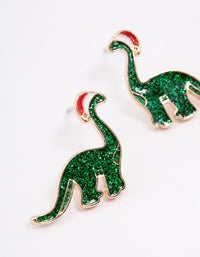 Mini Christmas Dinosaur Stud Earrings - link has visual effect only