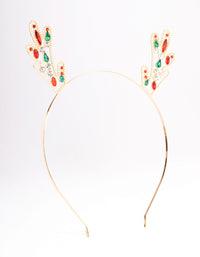 Gold Reindeer Ear Jewel Headband - link has visual effect only