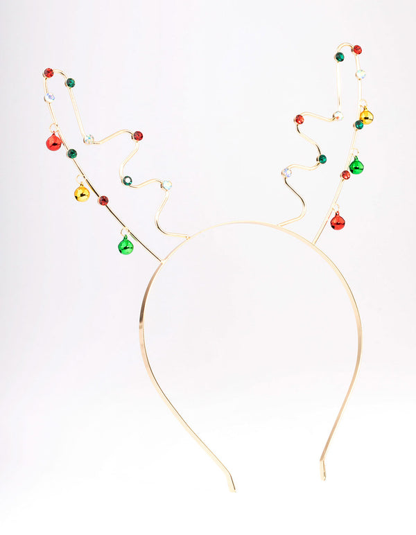 Gold Reindeer Jingle Headband