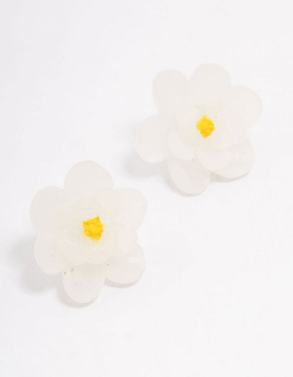 Frosted Flower Stud Earrings