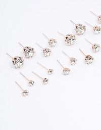 Rose Gold Classic Diamante Graduating Earring 12-Pack - link has visual effect only