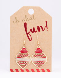 Gold Glitter Bauble Drop Earrings - link has visual effect only