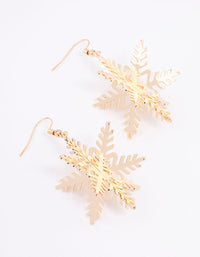 Gold Snowflake Drop Earrings - link has visual effect only