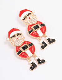 Gold Pearl Santa Drop Earrings - link has visual effect only