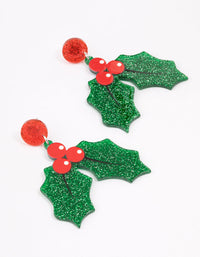 Glitter Holly Drop Earrings - link has visual effect only