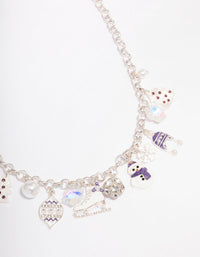 Silver & Purple Ice Skating Charm Bracelet - link has visual effect only