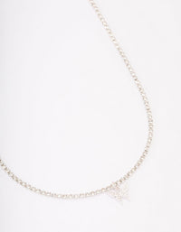 Silver Cupchain Diamante Butterfly Necklace - link has visual effect only