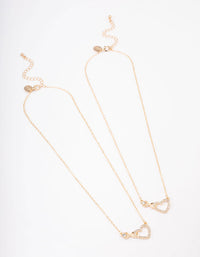 Gold Diamante Infinity & Heart Necklace Pack - link has visual effect only