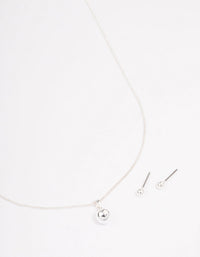 Silver Plain Ball Jewellery Set - link has visual effect only