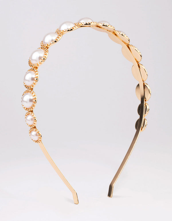 Gold Dome Pearl Headband
