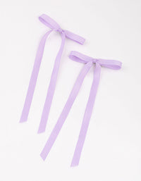 Lilac Fabric Basic Hair Bows Pack - link has visual effect only