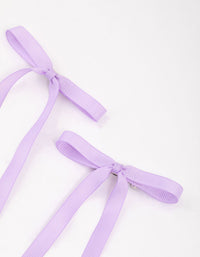 Lilac Fabric Basic Hair Bows Pack - link has visual effect only