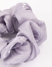 Purple Fabric Wavy Small Hair Scrunchie - link has visual effect only