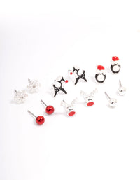 Kids Christmas Critter Stud Earrings 6-Pack - link has visual effect only