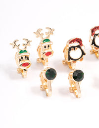 Kids Christmas Penguin Clip On Earrings 5-Pack - link has visual effect only