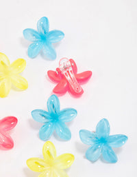 Kids Hawaiian Flower Mini Hair Claw Clips - link has visual effect only