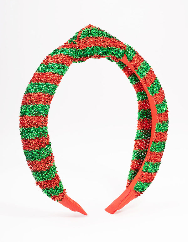 Kids Fabric Christmas Stripe Knotted Headband