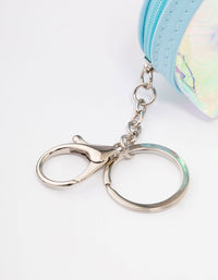 Kids Holographic Blue Large Key Chain - link has visual effect only