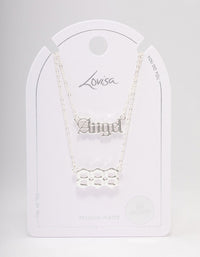 Silver Plated Angel Number '888' Necklace Pack - link has visual effect only