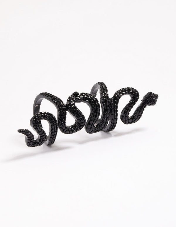 Black Slithering Snake Ring