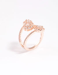 Rose Gold Round Triple Tier Ring - link has visual effect only
