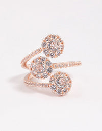 Rose Gold Round Triple Tier Ring - link has visual effect only