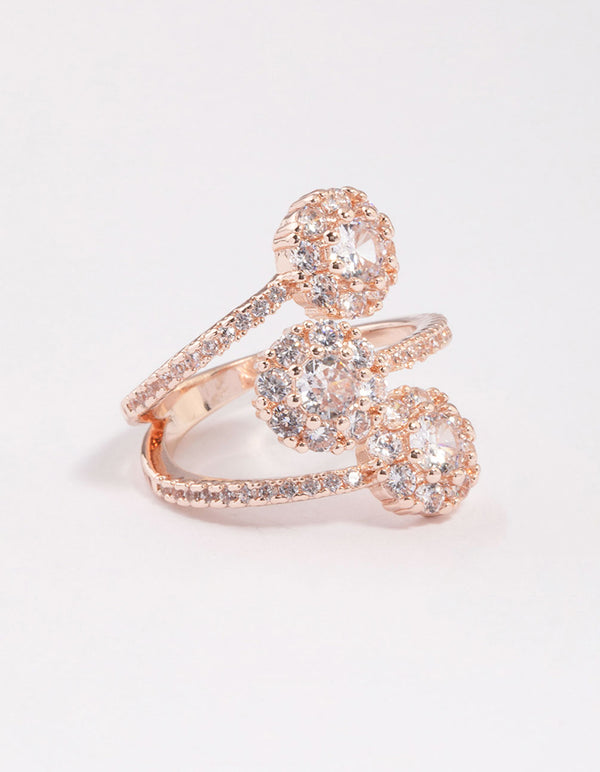 Rose Gold Round Triple Tier Ring