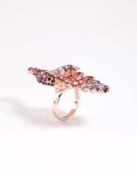 Rose Gold Sparkly Peacock Ring - link has visual effect only