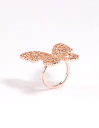 Rose Gold Statement Butterfly Ring - link has visual effect only