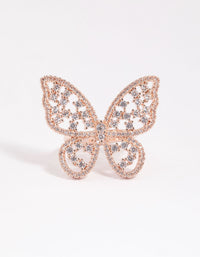 Rose Gold Statement Butterfly Ring - link has visual effect only