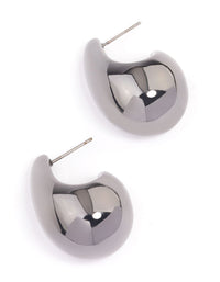Gunmetal Teardrop Stud Earrings - link has visual effect only