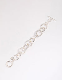 Silver Threaded Chain Bracelet - link has visual effect only