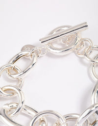 Silver Threaded Chain Bracelet - link has visual effect only