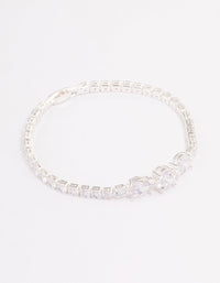 Silver Multi Cubic Zirconia Stone Tennis Bracelet - link has visual effect only