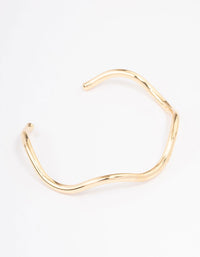 Gold Plated Wavy Wrist Cuff - link has visual effect only