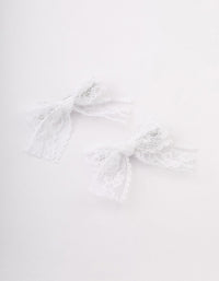 White Lace Hair Bow Pack - link has visual effect only