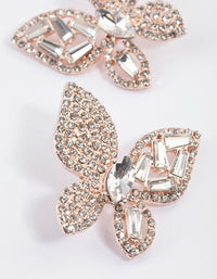 Rose Gold Butterfly Multi Stone Stud Earrings - link has visual effect only