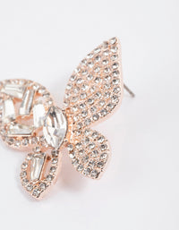 Rose Gold Butterfly Multi Stone Stud Earrings - link has visual effect only